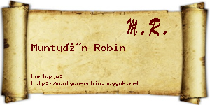 Muntyán Robin névjegykártya